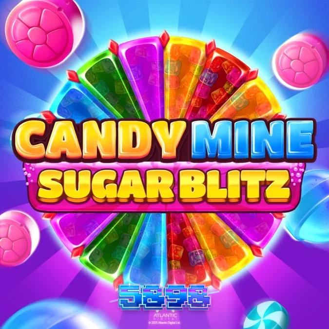 Interface colorida e vibrante do slot Candy Mine Sugar Blitz